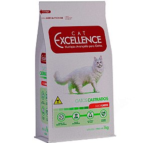 Ração Seca Cat Excellence Carne para Gatos Adultos Castrados