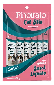 Petisco Finotrato Cat Stix para Gatos Sabor Salmão 6x15g
