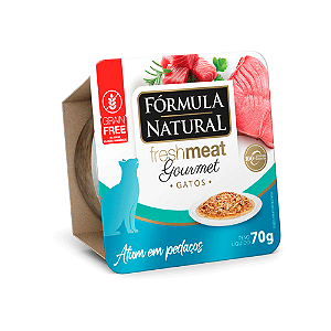 Ração Úmida Fórmula Natural Fresh Meat Gourmet Gatos Adultos Atum em Pedaços 70 g