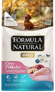 Ração Fórmula Natural Pró Super Premium Sabor Frango e Batata Doce para Cães Filhotes Raças Minis e Pequenas