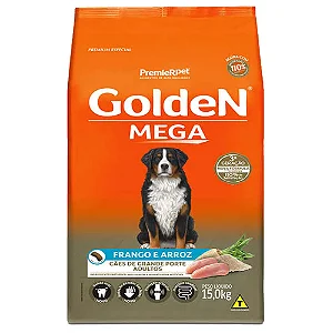 Ração Golden Mega para Cães Adultos Raças Grandes Frango e Arroz 15 kg