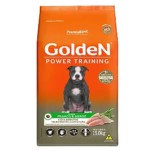 Ração Golden Power Training Cães Adultos Frango e Arroz 15 kg