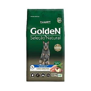 Ração Golden Seleção Natural Cães Adultos Frango com Batata Doce 12 kg