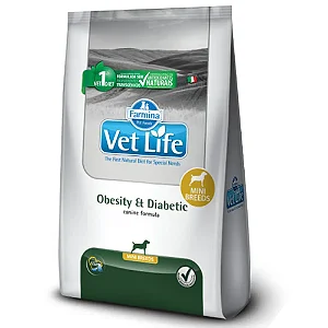 Ração Vet Life Natural Mini Canine Obesity e Diabetic 10,1kg