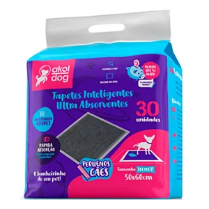 Tapete Higiênico Akol Carvão 60x50 cm para Cães