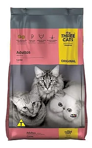 Ração Three Cats Original Adultos Carne