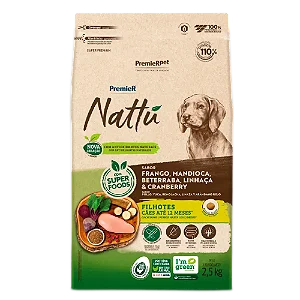 Premier Nattu Ração Filhotes Sabor Mandioca