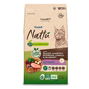 Premier Nattu Gatos Castrados Mandioca 7,5
