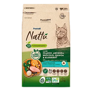 Ração Premier Nattu Gatos Adultos Castrados