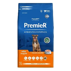 Ração Premier Ambientes Internos Cães Adultos Médio