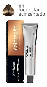 Vita Derm Intensiv Color Coloração Profissional 8.1 Louro Claro Acinzentado 60g