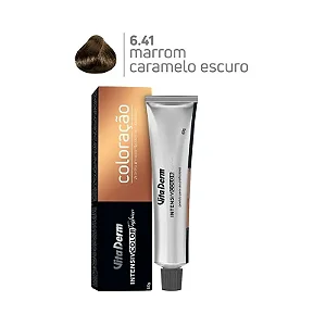 Vita Derm Intensiv Color Coloração Profissional 6.41 Louro Escuro Cobre Acinzentado 60g