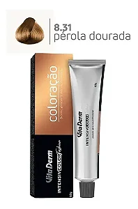 Vita Derm Intensiv Color Coloração Profissional 8.31 Louro Claro Dourado Acinzentado 60g