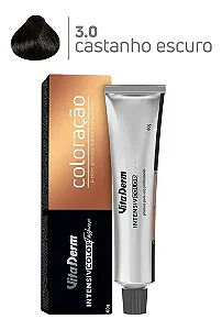 Vita Derm Intensiv Color Coloração Profissional 3.0 Castanho Escuro 60g