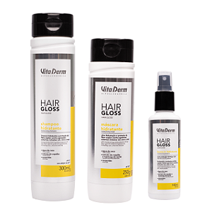 Vita Derm Kit Hair Gloss Completo (3 Itens )