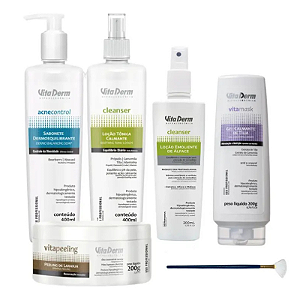 Kit Limpeza De Pele Vita Derm Profissional Brinde Pincel