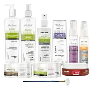 Kit Limpeza De Pele Vita Derm + Vita C + Sérum + Máscara De Rubi