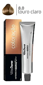 Vita Derm Intensiv Color Coloração Profissional 8.0 Louro Claro 60g