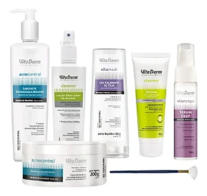 Vita Derm Kit Limpeza De Pele + Protetor Solar e Mascara Biossecativa