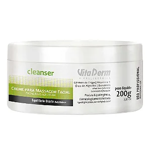 Vita Derm Cleanser Creme Para Massagem Facial 200g