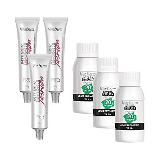 3 Colorações Vita Derm A Sua Escolha + 3 Ox 20 Volumes 90ml