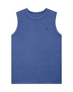 REGATA MEIA MALHA STONADA AZUL