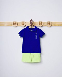CJ POLO PIQUE AZUL