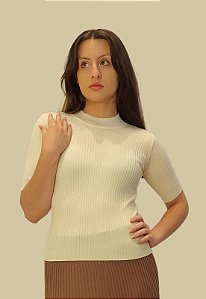 Blusa Canelada Tomasini Tricot Manga Curta