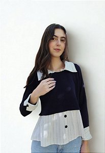 Blusa Tricot com Camisa
