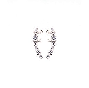 Brinco Earcuff Zircônias Brancas