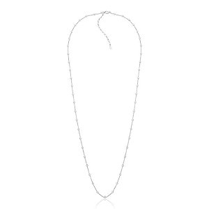 Colar Longo Mini Esferas Prata