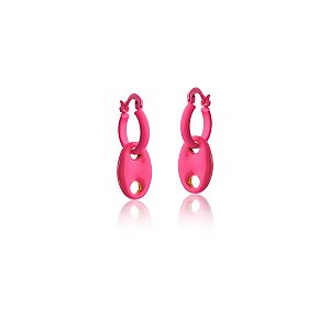 Brinco Argola com Pingente de Lacre Esmaltado (com variações)