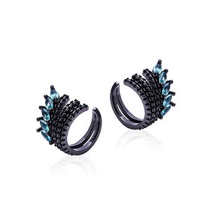 Brinco Piercing Cravejado com Fileira de Navetes - unidade