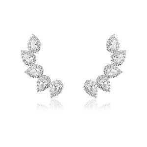 Brinco EarCuff Gotas Cravejadas ao Redor