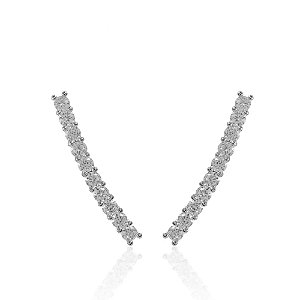 Brinco Ear Cuff de Zircônias Brancas