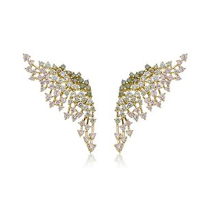 Brinco Ear Hook Cravejado com Zircônias Multicoloridas