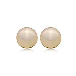 Brinco Botão Liso Dourado