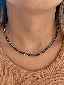 Colar Riviera com Zircônias Pretas