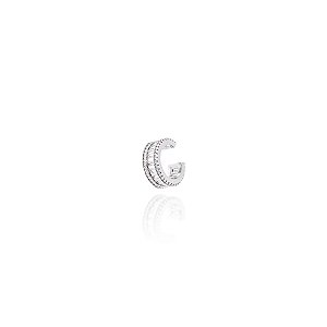 Brinco Piercing Fake Baguetes Centrais com Zircônias nas Extremidades (com variações)