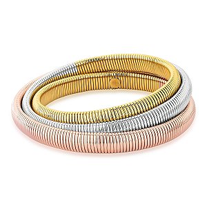 Pulseira de Aço Maleável Lisa 8mm 3 Tons