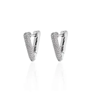 Brinco Argola Triangular Lisa e Cravejada Pequena (com variações)