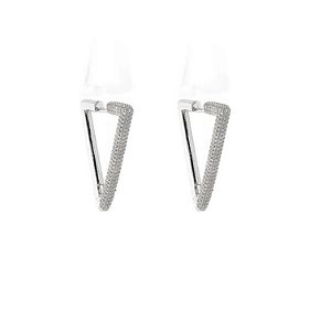 Brinco Argola Triangular Lisa e Cravejada Média (com variações)