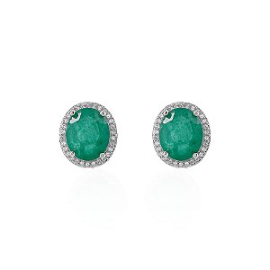 Brinco Zircônia Oval Cravejada ao Redor (com variações)