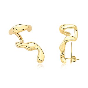 Brinco Earcuff Curvado Dourado