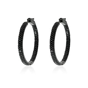Brinco Argola 30mm Cravejado com Zircônias (com variações)