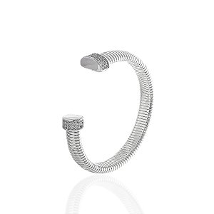 Pulseira de Malha Aberta com Detalhe Cravejado nas Pontas (com variações)