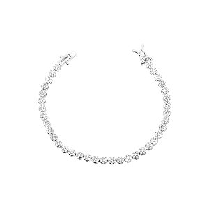 Pulseira Riviera Branca Círculos Cravejados