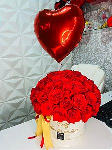 Mega Box Roses Luxo 60 Rosas Importadas Redondo