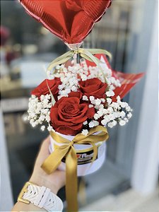 Box Luxo 3 Rosas Vermelho