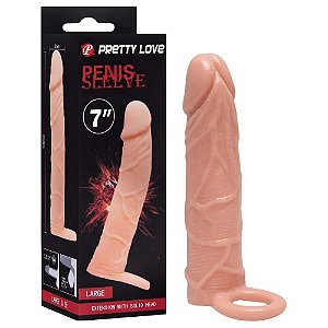 Capa Peniana com Extensor de 6 cm e Anel para Escroto 18×3,6×3,6CM